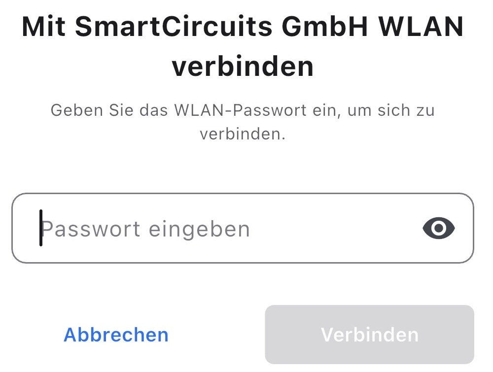 WLAN-Passwort eingeben