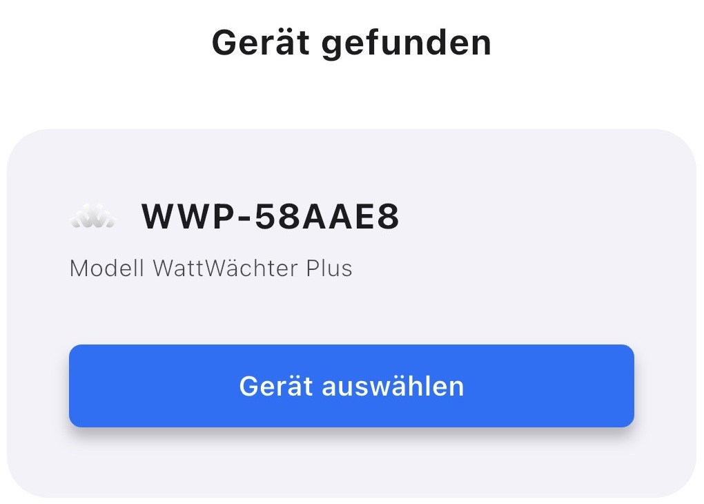 Gefundenes Gerät auswählen