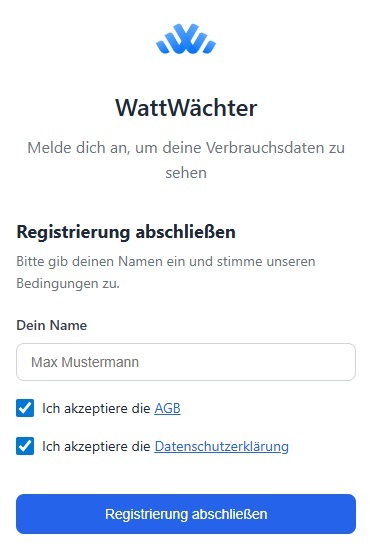 Registrierung abschließen