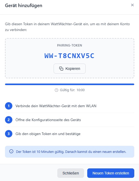 Pairing-Token erzeugen