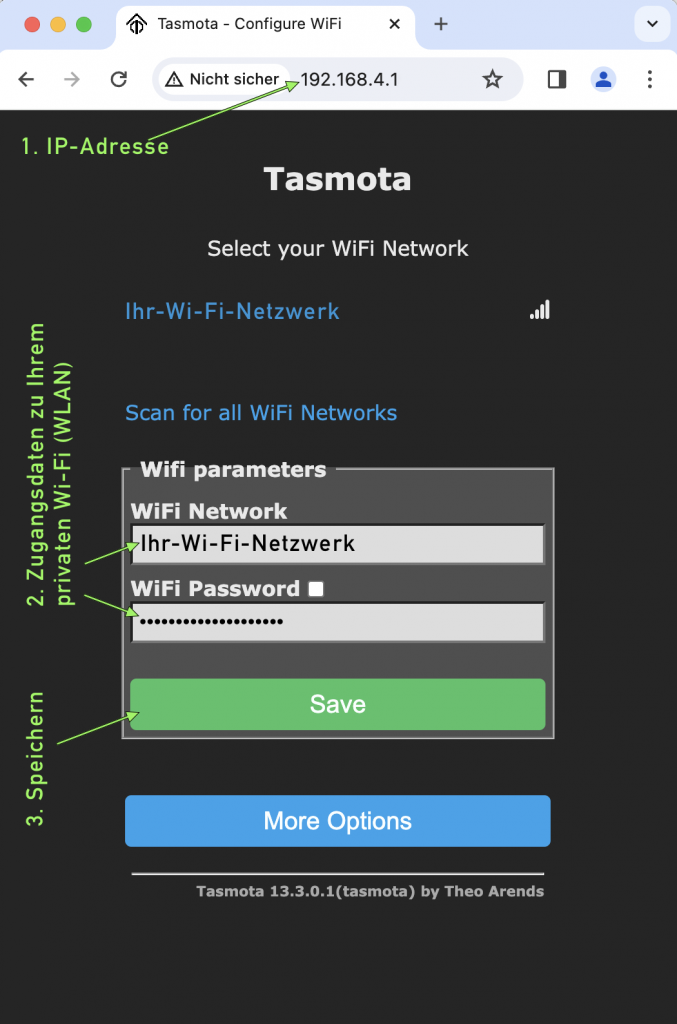 Tasmota Wi-Fi konfigurieren